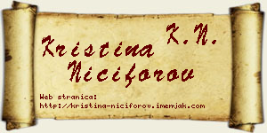 Kristina Nićiforov vizit kartica